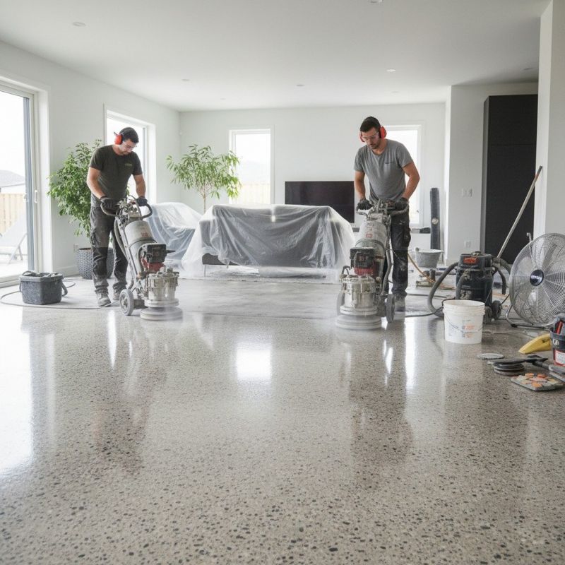 Basement Concrete Polishing